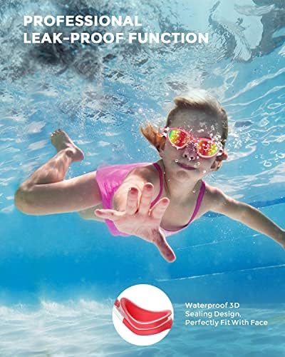 OMID Kids Swim Goggles, P2mini Polarized Swimming Goggles Comfortable for Age 6-14