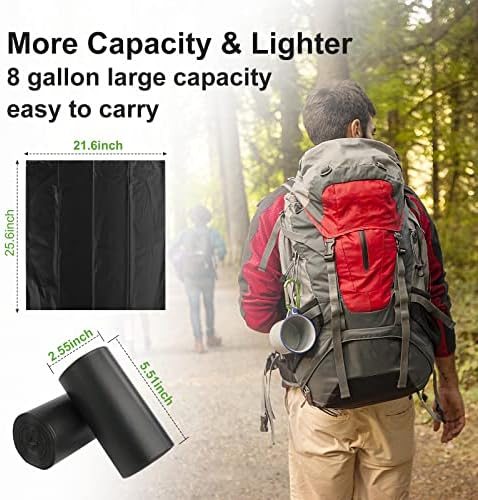 80 Portable Toilet Bags, Camping Toilet Bags, 5-8 Gallon Compostable Bags, Biodegradable Toilet Bags for 5-8 Gallon Bucket Toilet Seat, Biodegradable Waste Bags for Outdoor Boating Travel Camping