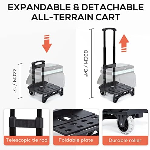 TOURIT 50-Can Collapsible Rolling Cooler Leakproof Insulated Soft Cooling Bag with Wheels and All-Terrain Cart for Beach, Camping, Patio Travel, Outdoor, Ball Fields