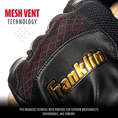 Franklin Sports MLB Baseball Batting Gloves - Shok-Sorb X Batting Gloves for Baseball + Softball - Adult + Youth Padded Non-Sting Batting Glove Pairs - Multiple Colors + Sizes