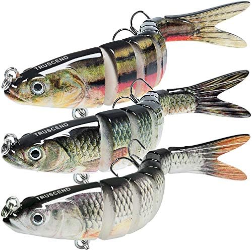 TRUSCEND Swimmax for Freshwater and Saltwater, Lifelike Fishing Lures for Bass Trout Crappie Walleye Pike Bluegill Salmon, Swimbait for Bass Fishing, Amazing Fishing Gear Gifts for Family Fishing