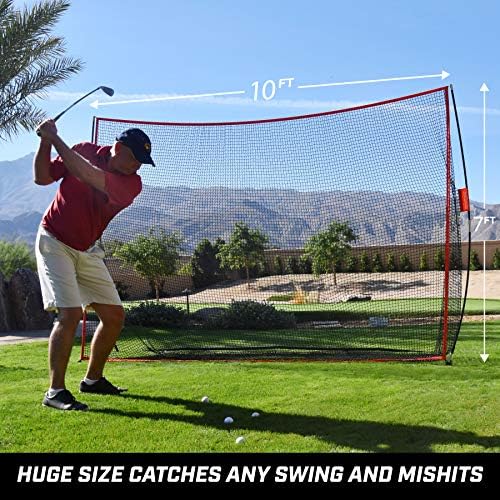 GoSports Golf Practice Hitting Net - Choose Between Huge 10 x7 ft or 7 x7 ft Nets -Personal Driving Range for Indoor or Outdoor Use - Designed by Golfers for Golfers
