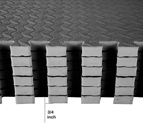 BalanceFrom Puzzle Exercise Mat with EVA Foam Interlocking Tiles for MMA, Exercise, Gymnastics and Home Gym Protective Flooring, Multiple Sizes and Colors