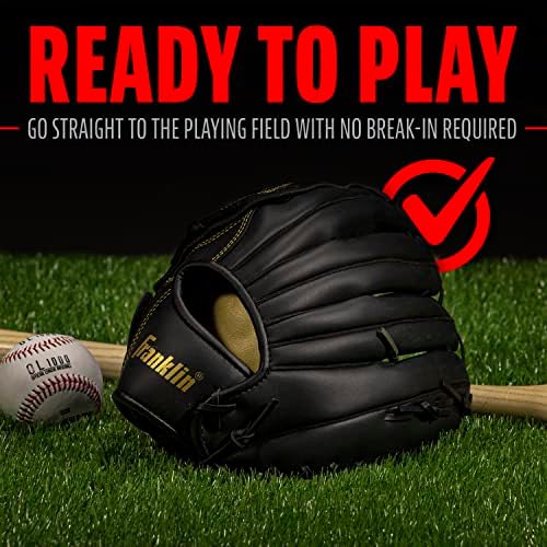 Franklin Sports Baseball + Softball Gloves - Field Master Adult + Youth Baseball + Softball Gloves - Right Hand + Left Hand Gloves - Infield + Outfield Mitts - Multiple Sizes + Colors