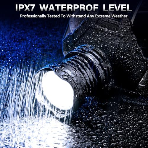 FARTIX Rechargeable LED Headlamp 2980 High Lumens, 12 Modes Zoomable Head Lamp, 95 Hours Long Battery Life & 125ยฐ Adjustable & IPX7 Waterproof Super Bright Head Light for Outdoor, Camping, Hard Hat
