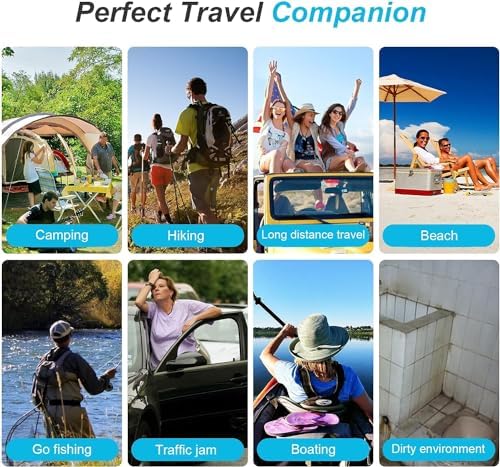 Portable Toilet for Camping, Portable Toilet for Adults, Portable Potty for Adults, Folding Waterproof Porta Potty for Camping, Car, Bucket, Travel, Outdoor, Hiking, Trips, Boat, Beach, Tent (Black)