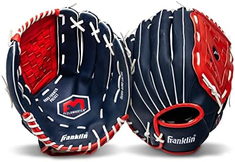 Franklin Sports Baseball + Softball Gloves - Field Master Adult + Youth Baseball + Softball Gloves - Right Hand + Left Hand Gloves - Infield + Outfield Mitts - Multiple Sizes + Colors