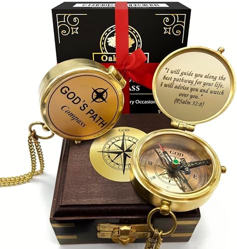 God's Path Compass – Communion & Confirmation Gift for Teenage Boys | Baptism Religious Gifts for Men, Christian, Catholic, Graduation | Sentimental & Inspirational Present – Greeting Card Included