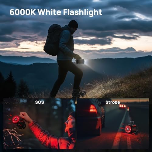 2 Pack Collapsible LED Camping Lantern, Consciot USB C Rechargeable and Battery Powered 2-in-1 Emergency Light with Flashlight and Magnetic Base, Power Outages Hurricane Supplies Survival Kits,Black