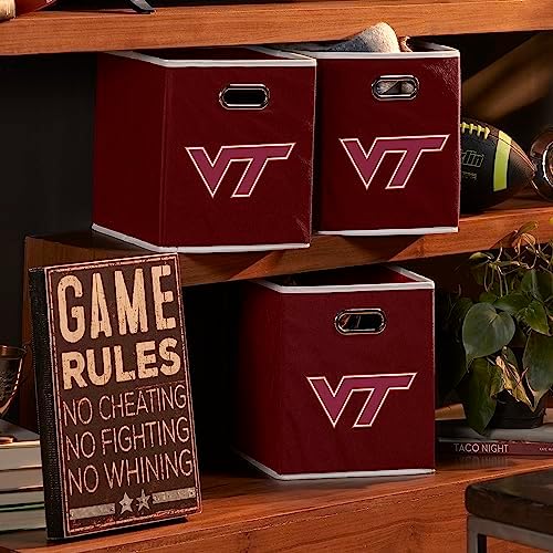 Franklin Sports NCAA College Team Fabric Storage Cubes Made to Fit Storage Bin Organizers