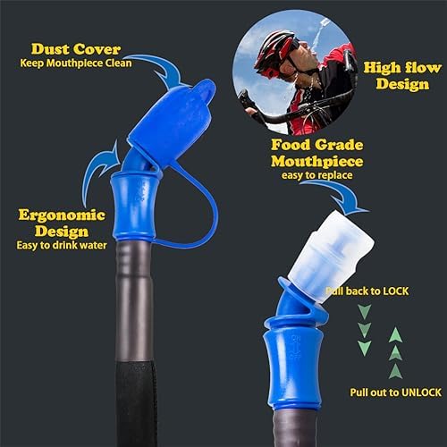 WACOOL 2L 2.5L 3L BPA Free PEVA Hydration Pack Bladder Leak-Proof Water Reservoir