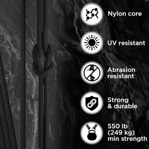 TECEUM 5/32" Paracord Rope 1000 – 1000ft / 200ft / 100ft / 50ft – Tactical Parachute Cord 4mm – 45+ Colors – Nylon String for Survival & Camping Gear – Stripe Cord for Survival – Utility Rope