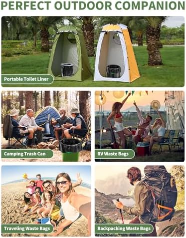 Camping Toilet Bags Poo Gel Set, Portable Toilet Bags with Camping Toilet Gel, Composting Toilet Bags Poo Gel for Portable Toilet Camping Outdoor Hiking Emergency Toilet