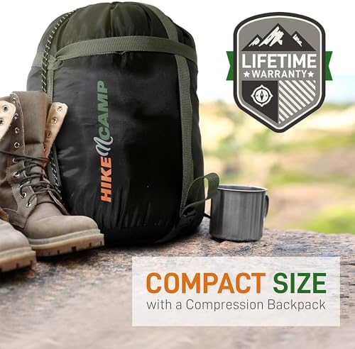 SereneLife Backpacking Sleeping Bag Camping Gear-Double Sleeping Bag For Adults/Teens W/2 Pillows,Bag-Outdoor Lightweight Weather Proof Sleeping Bags For Camping,Backpacking,Hiking-SereneLife SLSBX9