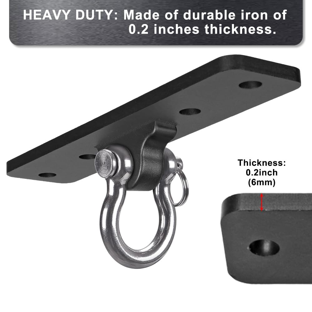 Dolibest Ceiling Mount Swing Hanger Heavy Duty Swing Set Hook for Porch Swing Hammock Chair Yoga Silk Suspension Straps Gymnastic Ring, Wall Anchor for Resistance Bands (900LB)