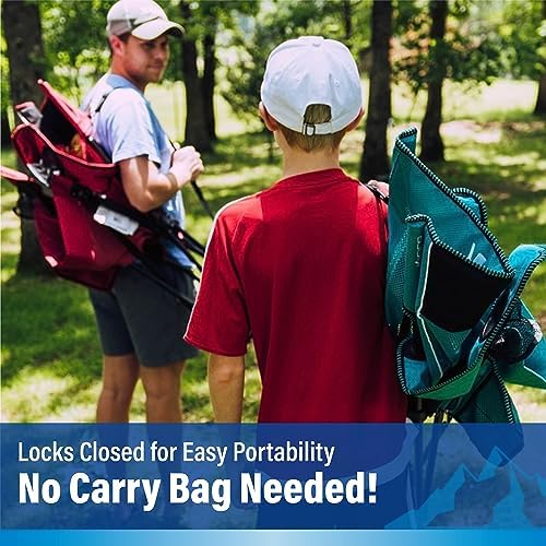 Kijaro Dual Lock Portable Camping Chair - Versatile Folding Sports and Outdoor Chair for Lawn - Locks Position - Ionian Turquoise