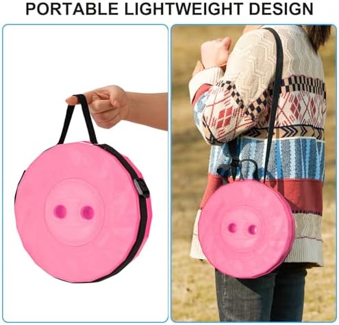 Upgraded Foldable Stool Thickened, Portable Collapsible Stool Retractable Stool for Fishing, Hiking Tours, BBQ, Parties, Outdoor Activities(Pink)