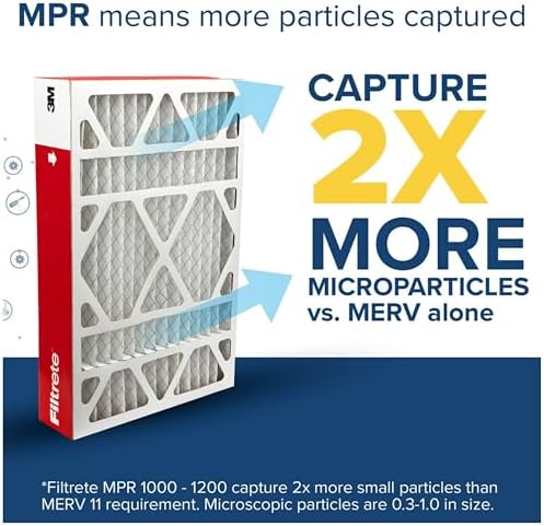 Filtrete 20x25x4 Air Filter, MPR 1000, MERV 11, Allergen Defense 12-Month Deep Pleated 4-Inch Air Filters, 2 Filters