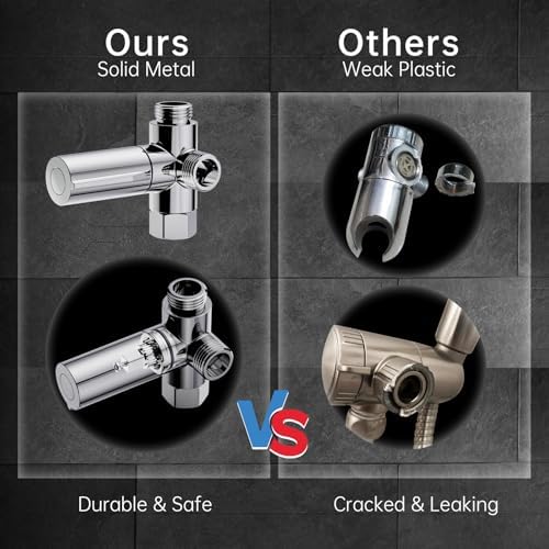 Veken 11.8 Rectangle Inch Rain Shower Head - Shower Heads with 6 Modes Handheld Spray Combo - Wide Rainfall shower with 70" Hose - 1.8gpm Dual Showerhead with Anti-Clog Nozzles - Chrome