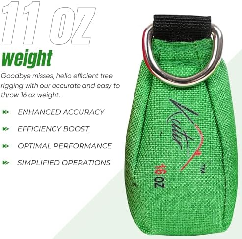 Throw Weight and Line Kit with Storage Bag 11 OZ 600D Pouch, 150 Foot Polyethylene Easter Rope for Arborists, Suitable for Tree Climbing, High Limb Throwing