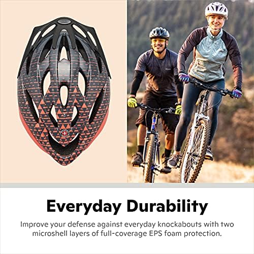 Schwinn Thrasher Bike Helmet for Adult Men Women Age 14+ with Suggested Fit 58-62cm, Multi-Mode Rear LED Light or No Light Option, Lightweight with Adjustable Side and Chin Strap, Bike Accessories