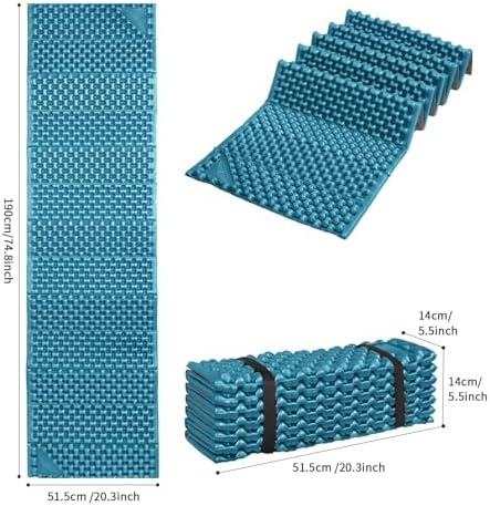 Foam Camping Pads for Hiking, Ultralight Closed Cell Mattress, Waterproof Soft Mat for Adults, Wide Picnic Yoga Mats, Folding Sleeping Pad for Outdoor Backpacking
