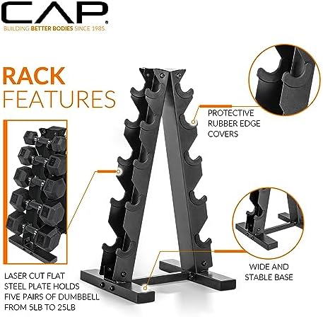CAP Barbell Dumbbell Set with Rack | Multiple Options in 150lbs and 210lbs
