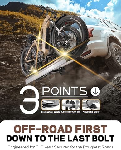 Young Hitch Mount Bike Rack with Ramp, 200 lbs. Capacity for 2 E-Bikes, Fat Tire and Standard, fits Cars, SUVs, RVs, Trailers with 2 Inch Receiver