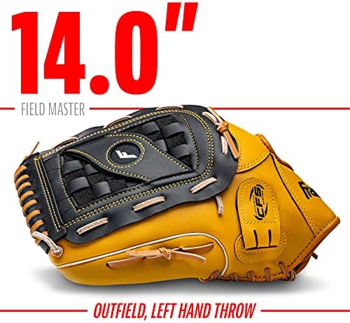 Franklin Sports Baseball + Softball Gloves - Field Master Adult + Youth Baseball + Softball Gloves - Right Hand + Left Hand Gloves - Infield + Outfield Mitts - Multiple Sizes + Colors