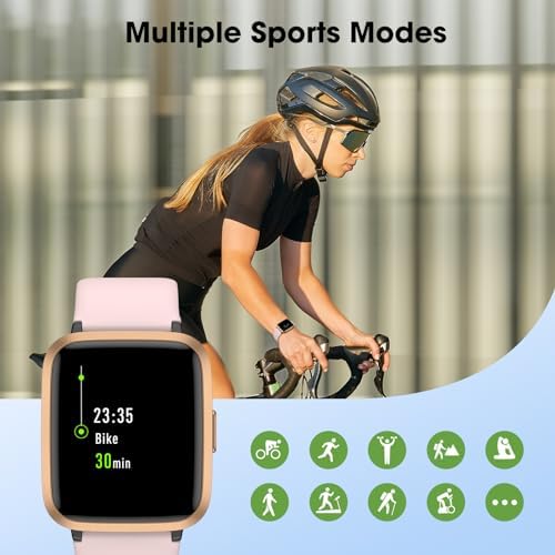 Fitness Tracker Watch with Heart Rate Monitor, Activity Tracker with Pedometer, Sleep Monitor, Calories & Step Counter, 5ATM Waterproof Smart Watch for Women Men Health Fitness Watch for Sports