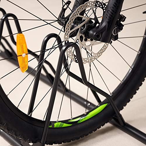 CyclingDeal Bike Rack Floor Parking Bike Stand for up to 6 Bicycles | Indoor, Home & Garage Storage Rack | Stable & Secure Bicycle Stand w/Tire Grooves Up to 29", Holding Plates & Custom Spacing