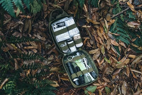 RHINO RESCUE Survival First Aid Kit, HSA/FSA Eligible, Emergency Kit Molle Pouch IFAK Medical Kit for Vehicles Car Camping Backpacking Hiking Hunting