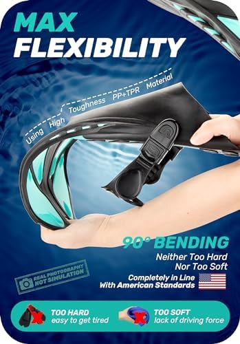 CAPAS Snorkel Fins, Swim Fins Travel Size Short Adjustable for Snorkeling Diving Adult Men Women Kids Open Heel Swimming Flippers