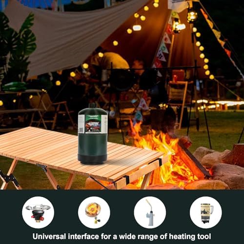 BLUEFIRE 16.4 oz Propane Replacement Fuel Camping Gas Cylinder Pack of 4 All Purpose Portable Canister Propane Gas Tank for Camping Stove Outdoor Backpack Mini Burner Heater Cooking Torch Lamp