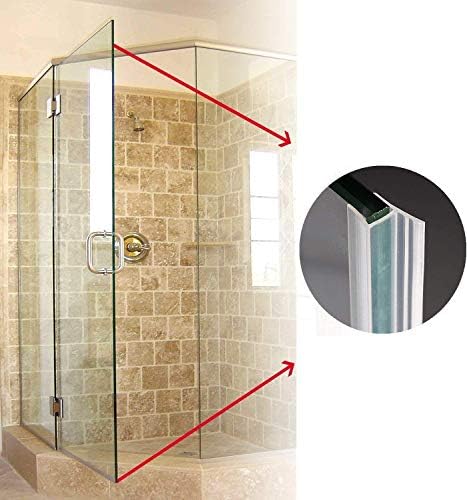 Glass Door Side Seal Strip 98 Inch Frameless Shower Door Sweep for 1/4" Framelss Glass Door Flexible