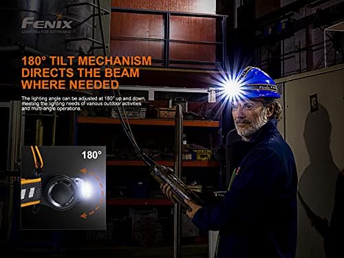 Fenix HM70R Headlamp, 1600 Lumen USB-C Rechargeable with White, High CRI and Red Beams and Lumentac Organizer