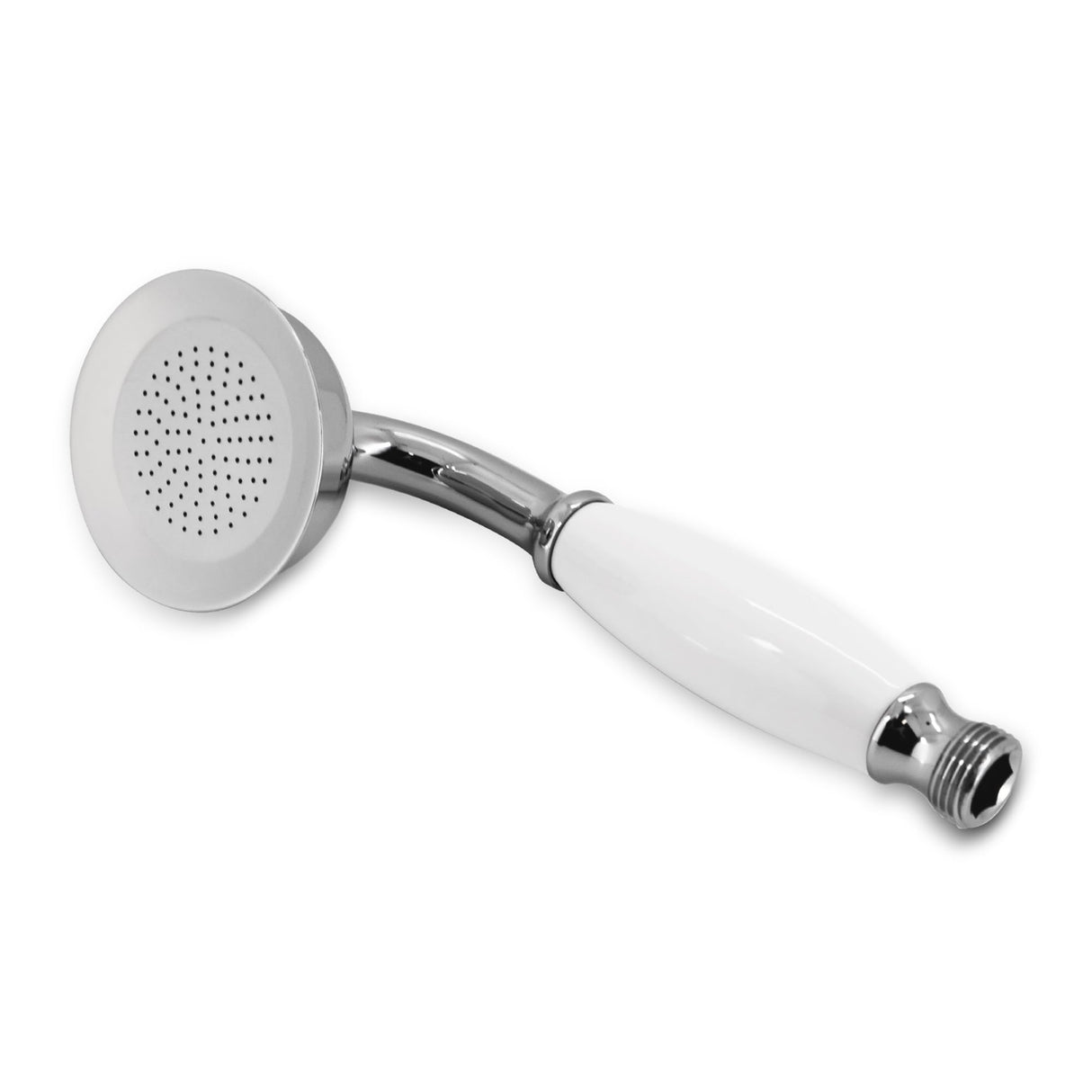 Vancoco Classic Handheld Shower Head - Universal Traditional Ceramic Handle High Pressure Brass Chrome Finish