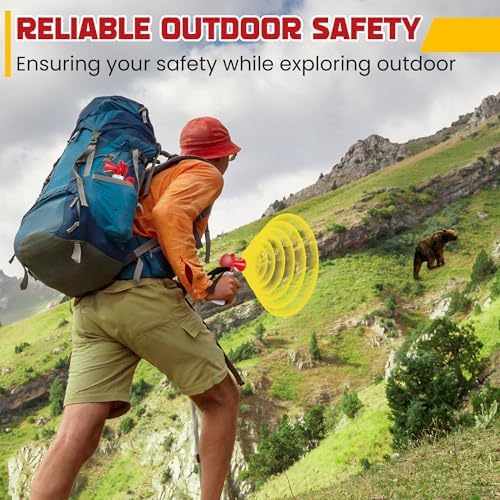 Bear Horn to Scare Bears 1.4oz, Very Loud 120dB Bear Air Horns for Safety for Hiking, Heard Up to 1/2 Mile Away, Bear Spray Self Defense, Blow Horn to Scare Wild Animals, Bear Alarm