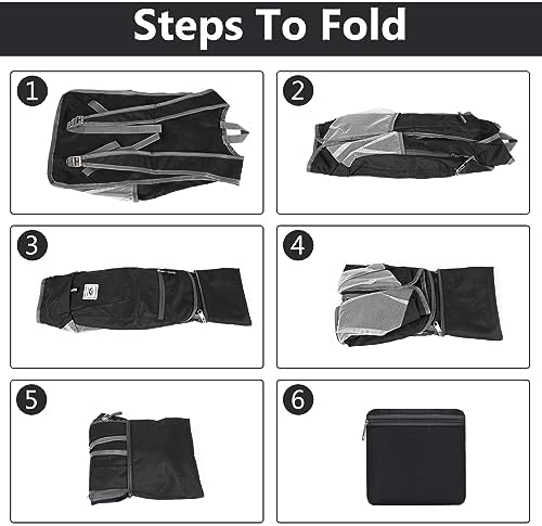 Esup 15L Lightweight Hiking Backpack Foldable Small Travel Backpack Packable Camping Backpack for Women Men (Black)