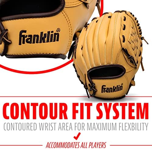 Franklin Sports Baseball + Softball Gloves - Field Master Adult + Youth Baseball + Softball Gloves - Right Hand + Left Hand Gloves - Infield + Outfield Mitts - Multiple Sizes + Colors