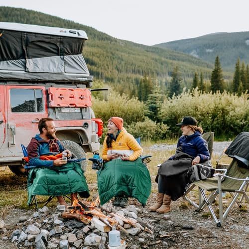 covacure Camping Blanket - Outdoor Travel Blanket, Packable, Puffy Blanket, Lightweight & Warm Quilt for Camping, Hiking, Backpacking, Outdoors, Travel, Beach(Blue)