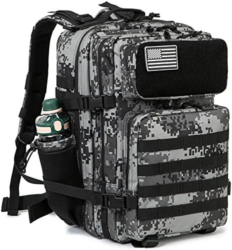 QT&QY 25L/35L/45L Military Tactical Backpack For Men Molle Daypack 3 Day Bug Out Bag Hiking Rucksack With Bottle Holder