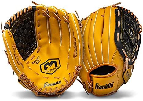 Franklin Sports Baseball + Softball Gloves - Field Master Adult + Youth Baseball + Softball Gloves - Right Hand + Left Hand Gloves - Infield + Outfield Mitts - Multiple Sizes + Colors