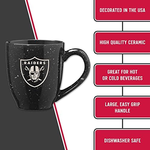 Rico Industries NFL Football 16 oz Team Color Laser Engraved Speckled Ceramic Coffee Mug