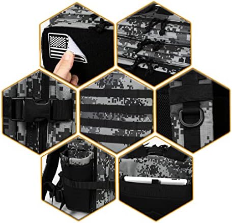 QT&QY 25L/35L/45L Military Tactical Backpack For Men Molle Daypack 3 Day Bug Out Bag Hiking Rucksack With Bottle Holder