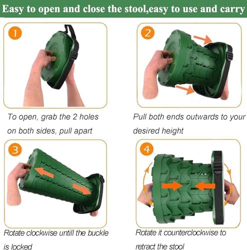 Fishboy Upgraded Square Collapsible Stool, 400lbs Max Weight, Lightweight But Sturdy, Portable Retractable Folding Telescoping Foldable Camping Stool for Adults Outdoor Fishing Hiking Travel BBQ