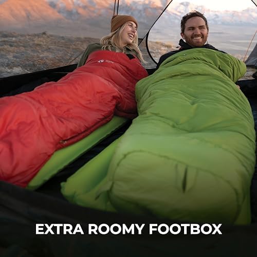 TETON Sports LEEF Ultralight Mummy Sleeping Bag Perfect for Backpacking, Hiking, and Camping; 3-4 Season Mummy Bag; Free Stuff Sack Included