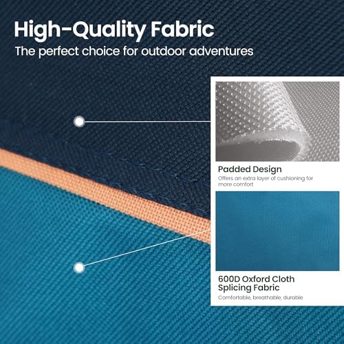 2 Pack Portable Camping Chair for Adults, Folding Outdoor Camp Chair Lightweight Lawn Chairs Folding Collapsible Chair for Camping, Tailgates, Beach, Blue, Support 225lbs