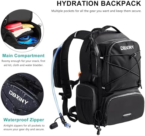 22L Hydration Backpack with Water Bladder, Water Backpack Insulated Hydration Pack for Hiking Running Cycling Festival for Men & Women