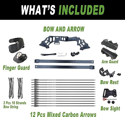 IS-TONGTU Archery Bow and Arrow for Adults, Takedown Aluminum Alloy Riser Archery Set Adult Beginner, 30 40 lbs Right Hand Hunting Recurve Kit (40 lbs)